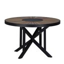 Ver imagem 1 de Mesa Atenas Redonda 120cm Tampo Madeira Giratório em Alumínio Trama Original