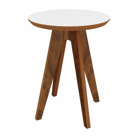 Mesa de Canto Retrô Tb38 Dalla Costa:nobre com Off White