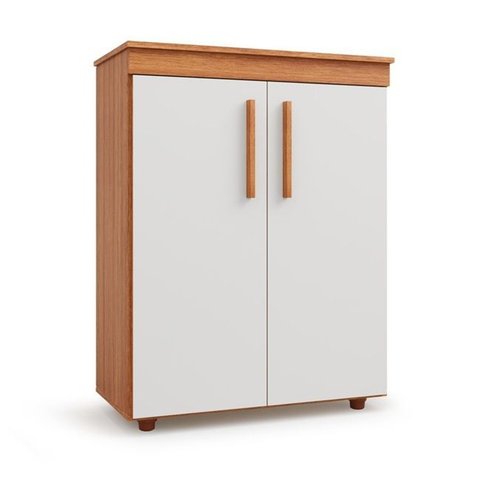 Armário Multiuso 02 Portas 03 Prateleiras 97cm Advantage Freijo / Off White Batrol
