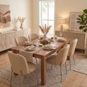 Ver imagem 6 de Cadeira Decorativa Sala de Jantar Elegance Base Champanhe Courino Bege - Montanaris Decor