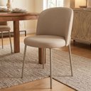 Ver imagem 3 de Cadeira Decorativa Sala de Jantar Elegance Base Champanhe Courino Bege - Montanaris Decor