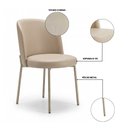 Ver imagem 4 de Cadeira Decorativa Sala de Jantar Elegance Base Champanhe Courino Bege - Montanaris Decor