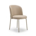 Ver imagem 1 de Cadeira Decorativa Sala de Jantar Elegance Base Champanhe Courino Bege - Montanaris Decor