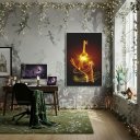 Ver imagem 1 de Quadro Decorativo Arquétipo Chave Mágica Dourada - 70x50cm:moldura Preta