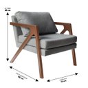 Ver imagem 2 de Poltrona Decorativa Madeira Maciça Luxo Mona - Zahav Estofados:linho Cinza