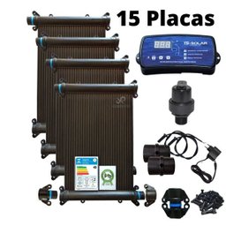 Kit Aquecedor Solar Piscina 15 Placas 3Mt Cdt+Valv P/13000Lt - 2