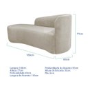 Ver imagem 2 de Kit Divã Recamier Orgânico França 160cm Lado Esquerdo e 2 Poltronas Amore Linho