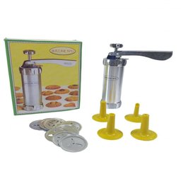 Kit Conjunto de Maquina de Biscoitos e Cookies Completa em Aluminio Decoracao Biscoiteira para - 3