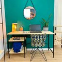 Ver imagem 1 de Mesa para Escritório com Prateleiras Style Industrial Natural e Preto