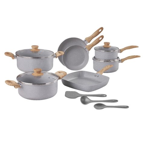 Jogo de Panelas 10pçs Ceramic Life Eays Cinza Brinox