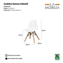 Ver imagem 6 de Kit 4 Cadeiras Eames Eiffel Infantil Azul Espaço Kids Quarto Brinquedoteca - La Mobilia