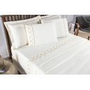Ver imagem 3 de Conjunto Cama Casal Queen Size Madri Bordado 300 Fios Super Macio:palha