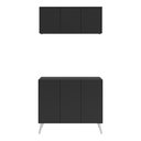 Ver imagem 5 de Conjunto Lavanderia Retrô Multiuso Armário Aéreo e Balcão 3 Portas Multimóveis Mp5050 Preto/