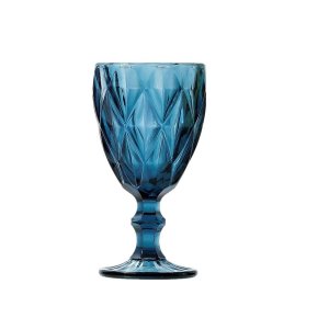 Kit 8 Taças Diamond Azul Vidro Colorido 325ml Lyor (6502)