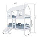 Ver imagem 3 de Beliche Casinha Encantada com Kit Escada/ Escorregador Madeira Maciça Branco Housin