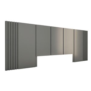 Cabeceira Cama King Ripada 3,0m Czs 100% Mdf Casa Lar Cor:cinza Sagrado