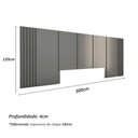 Ver imagem 3 de Cabeceira Cama King Ripada 3,0m Czs 100% Mdf Casa Lar Cor:cinza Sagrado