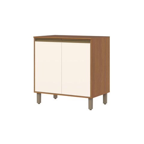 Balcão 02 Portas 80cm com Tampo Venaly C586 Cinamomo Off White - Henn