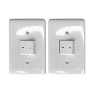 Kit 2 Interruptor 1 Modulo Bipolar Ilumi para Embutir 4x2 250v 10a Cor:branco