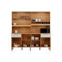 Ver imagem 2 de Cozinha Compacta Kit Concord C/ 8 Portas e 2 Gavetas 200x206cm Amendoa/off White - Ronipa