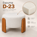 Ver imagem 3 de Puff Redondo Moderno Organico Premiun Luxo Reforçado Decorativo Linho Off-White Courino Caramelo Des