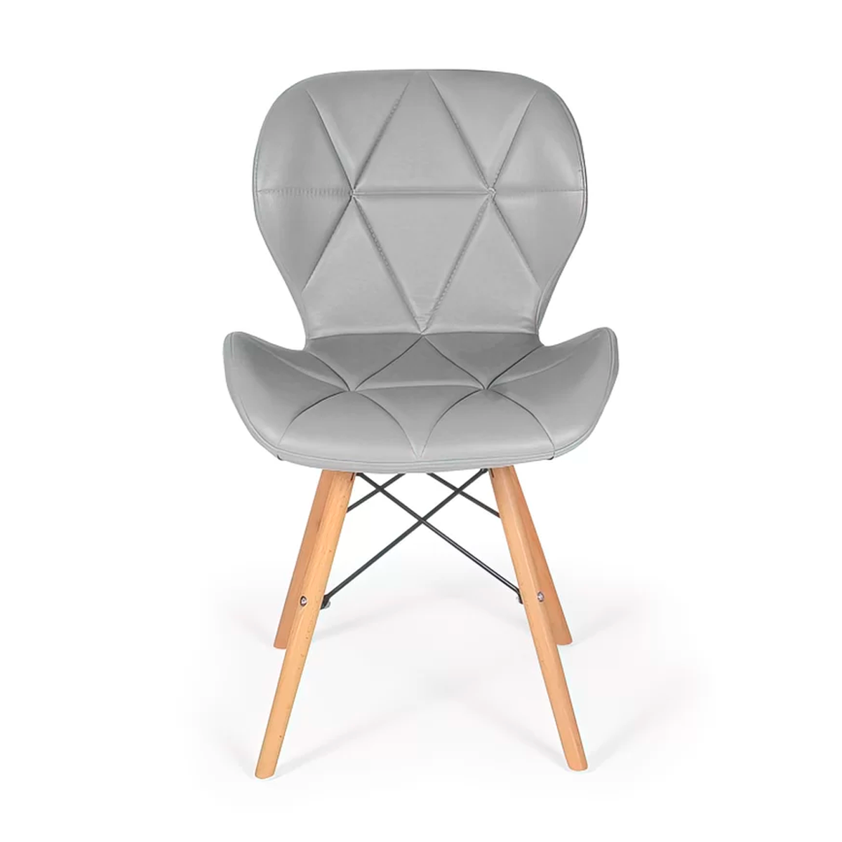 Kit 4x Cadeira de Jantar Charles Eames Eiffel Slim Estofada Cinza - 3