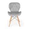 Kit 4x Cadeira de Jantar Charles Eames Eiffel Slim Estofada Cinza - 3