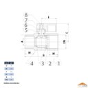 Ver imagem 4 de Válvula Registro Mini Esfera 3/8 Macho X Fêmea Cromada Alavanca On Off Ivm Italy Latão Cromado