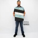 Ver imagem 3 de Quadro Decorativo em Canvas Geométrico Mármore Preto, Azul e Branco TaColado Moldura Branca 60 x 40c