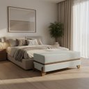 Ver imagem 1 de Puff Recamier Kodama 200 Cm para Sala Quarto Pé de Cama Hall de Entrada Bouclé Premium Luxo