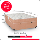 Ver imagem 3 de Cama Box Baú Casal + Colchão D33 One Face - Suede Bege