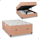 Ver imagem 1 de Cama Box Baú Casal + Colchão D33 One Face - Suede Bege