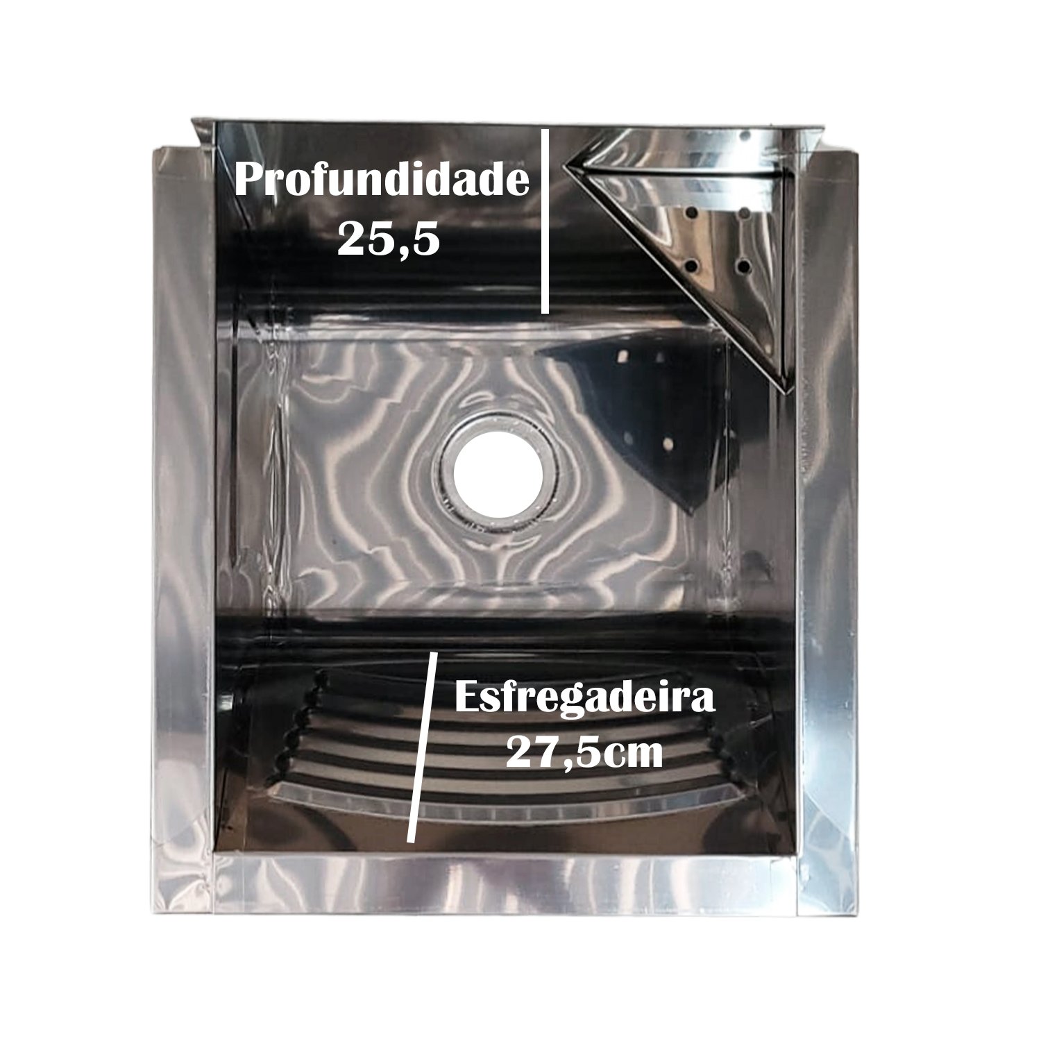 Tanque de Lavanderia Inox 23 Litros de Parede - Kit Completo - 4