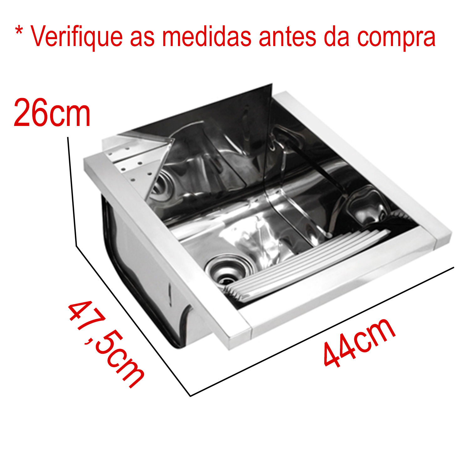 Tanque de Lavanderia Inox 23 Litros de Parede - Kit Completo - 2