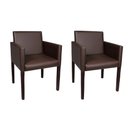 Ver imagem 1 de Kit 2 Poltronas Nina Executiva em Tecido Sintético - Marrom