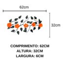 Ver imagem 2 de Enfeite de Parede Decorativo Todo de Ferro 5 Rosas:laranja