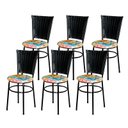 Ver imagem 1 de 6 Cadeiras para Mesa Preta Hawai Preto Assento Floral:happy Hour