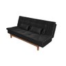Sofá Cama Versátil 3 Lugares Império Reclinável Pés Madeira Espuma D33 Suede Preto 381 - 3