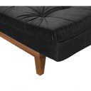 Ver imagem 6 de Sofá Cama Versátil 3 Lugares Império Reclinável Pés Madeira Espuma D33 Suede Preto 381