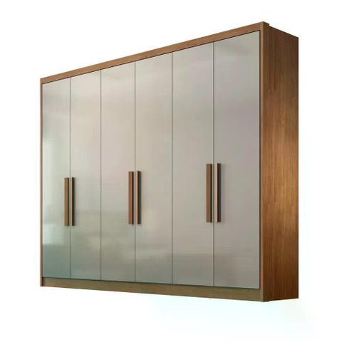 Guarda Roupa Rizon 6 Portas 4 Gavetas Cor:Cumaru Fendi