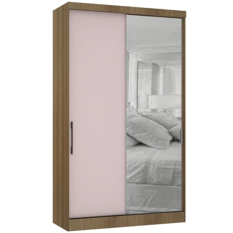 Guarda Roupa Modulado 134,50cm 2 Portas de Correr com Espelho Paris Luciane Móveis