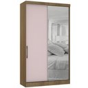 Ver imagem 1 de Guarda Roupa Modulado 134,50cm 2 Portas de Correr com Espelho Paris Luciane Móveis