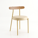 Ver imagem 6 de Cadeira de Jantar Kit 4 Lizzie Base Tubular Dourado Encosto Castanho PU D03 - D'Rossi