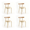 Ver imagem 3 de Cadeira de Jantar Kit 4 Lizzie Base Tubular Dourado Encosto Castanho PU D03 - D'Rossi