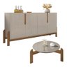 Buffet 04 Portas 170 cm e Mesa de Centro Lizz Off White Cedro Casa D - 1