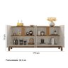 Buffet 04 Portas 170 cm e Mesa de Centro Lizz Off White Cedro Casa D - 2