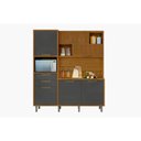 Ver imagem 1 de Cozinha Modulada Nesher Imperatriz Loft 3nichos Microondas C/6portas e 2gavetas Ripado 183x212cm