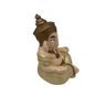 Ganesha P Dourado Metalizado e Cobre Meditando Imagem em Gesso Estatueta - 4