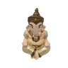 Ganesha P Dourado Metalizado e Cobre Meditando Imagem em Gesso Estatueta - 1