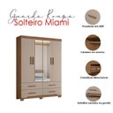 Ver imagem 3 de Guarda Roupa Solteiro Miami e Cômoda Texas Carvalho Fendi – Moval